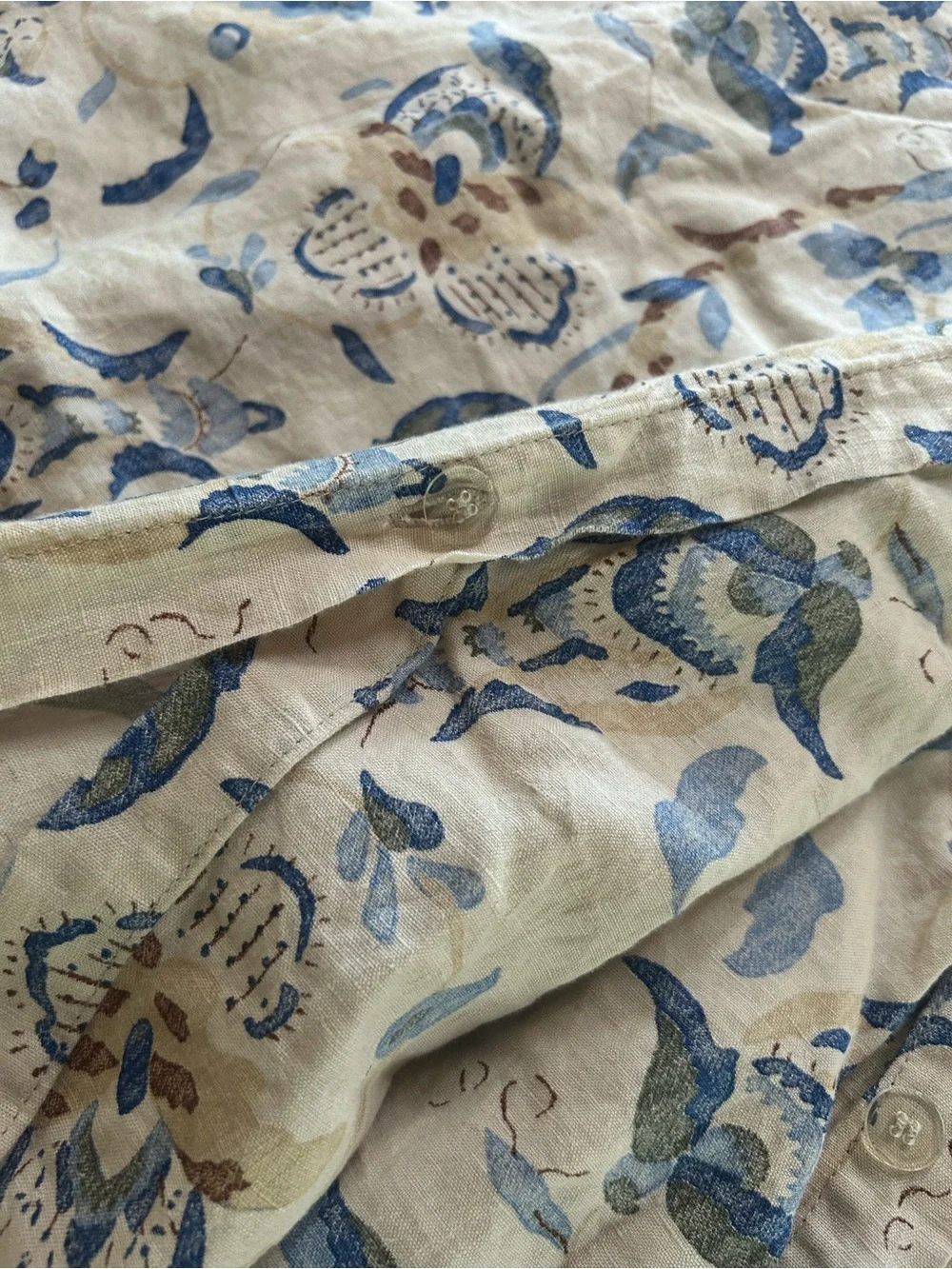 Soma Floral Heirloom Relaxed-Linen King / Cal King Duvet Cover